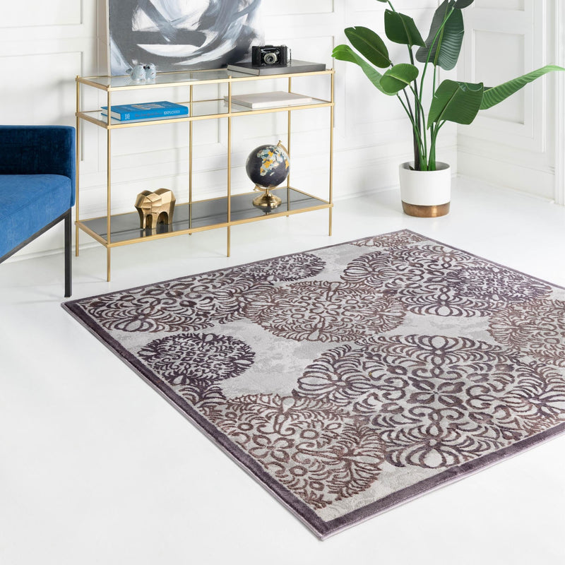 Derbyshire Elegance Collection Area Rug -  Bakewell Square Violet  lifestyle 35