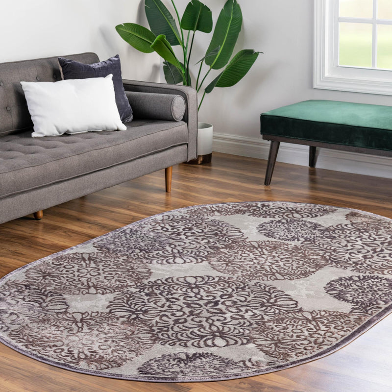 Derbyshire Elegance Collection Area Rug -  Bakewell Oval Violet  lifestyle 121