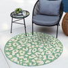 Jungle Expedition Collection Area Rug -  Amazon (Green Blue) Round Green Blue  lifestyle 21