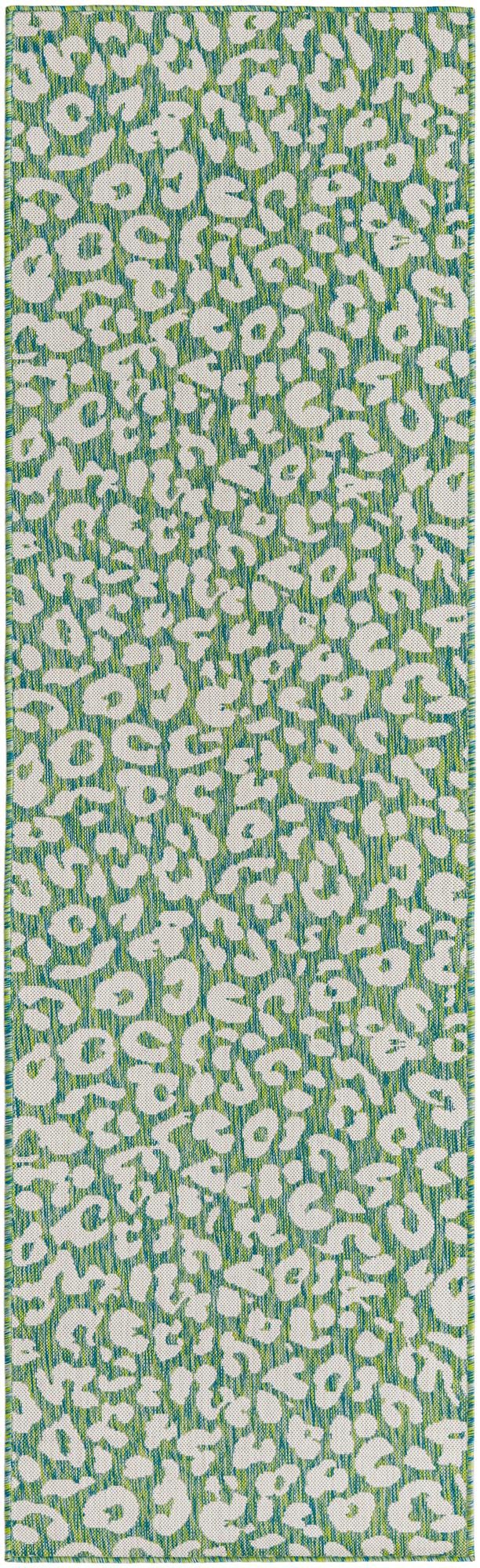 Jungle Expedition Collection Area Rug -  Amazon (Green Blue) Runner Green Blue Main