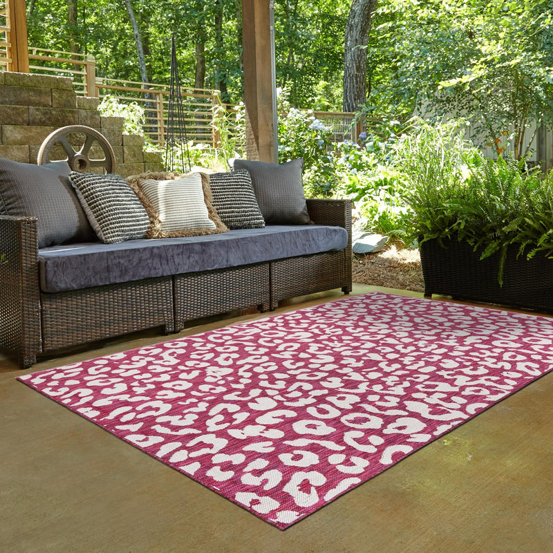 Jungle Expedition Collection Area Rug -  Amazon (Magenta) Rectangle Magenta  lifestyle 14