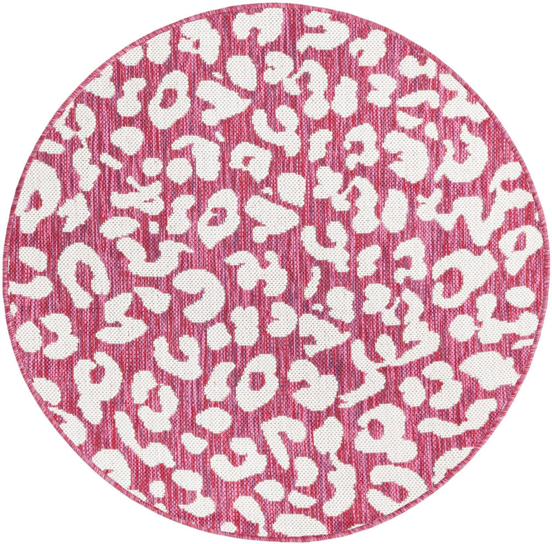 Jungle Expedition Collection Area Rug -  Amazon (Magenta) Round Magenta Main