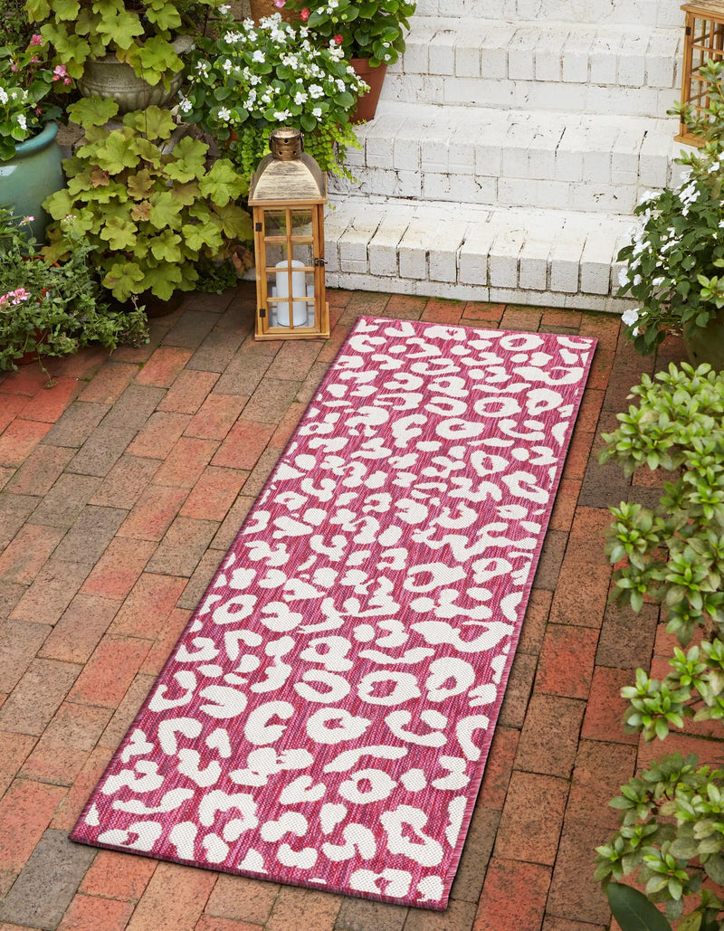 Jungle Expedition Collection Area Rug -  Amazon (Magenta) Runner Magenta  lifestyle 0