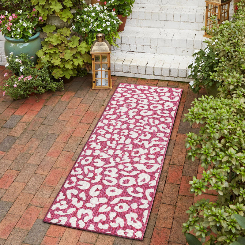 Jungle Expedition Collection Area Rug -  Amazon (Magenta) Runner Magenta  lifestyle 13