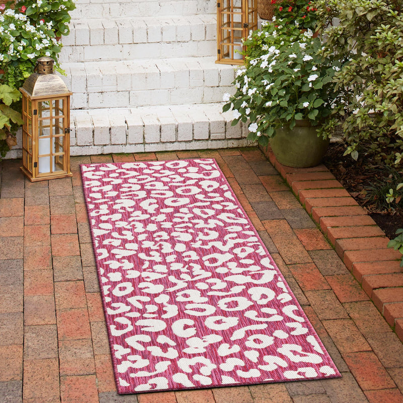 Jungle Expedition Collection Area Rug -  Amazon (Magenta) Runner Magenta  lifestyle 14