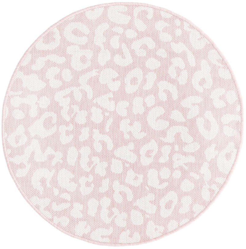 Jungle Expedition Collection Area Rug -  Amazon (Pink Ivory) Round Pink Ivory Main