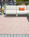 Jungle Expedition Collection Area Rug -  Amazon (Pink Ivory) Square Pink Ivory  lifestyle 0