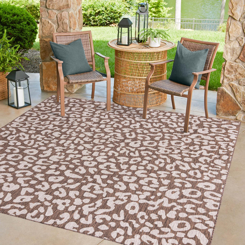 Jungle Expedition Collection Area Rug -  Amazon (Brown) Square Brown  lifestyle 13