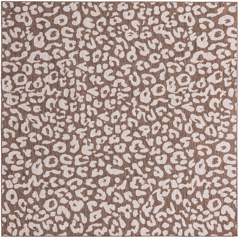 Jungle Expedition Collection Area Rug -  Amazon (Brown) Square Brown Main