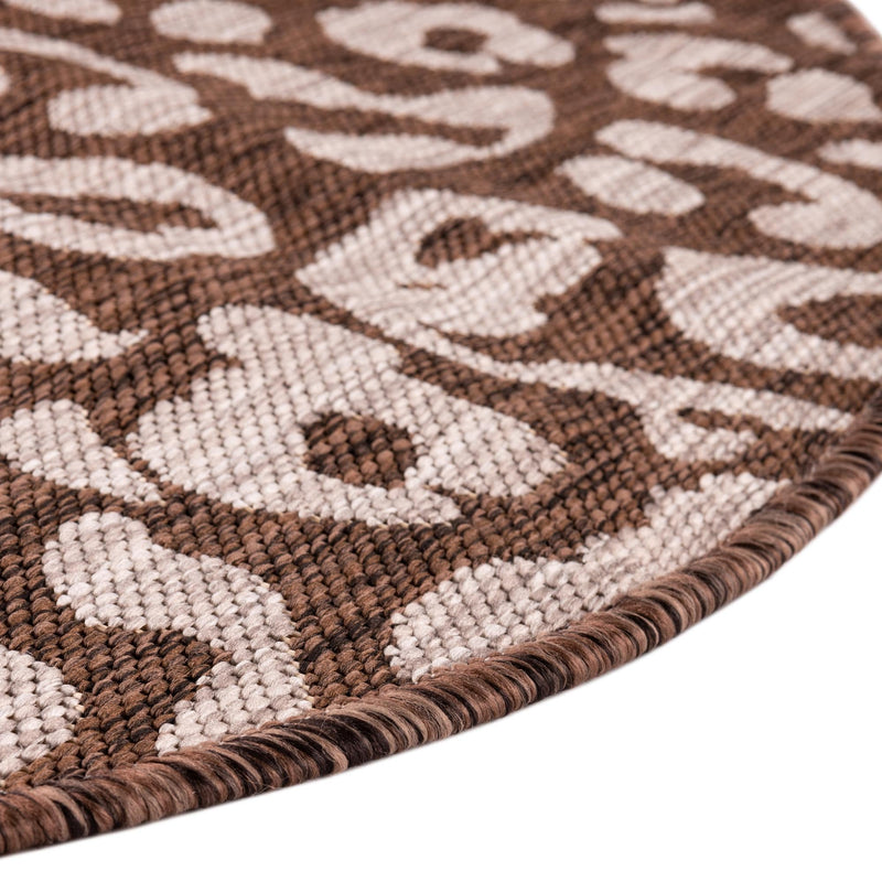 Jungle Expedition Collection Area Rug -  Amazon (Brown) Round Brown  lifestyle 7