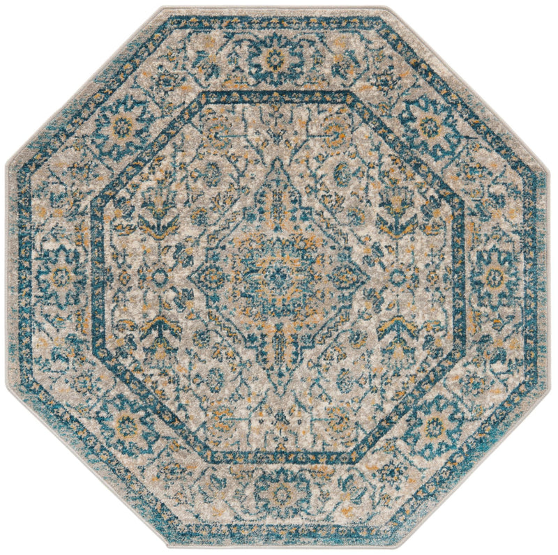 Seville Stripes Collection Area Rug - Cadiz (Light Gray) Octagon Light Gray  lifestyle 6