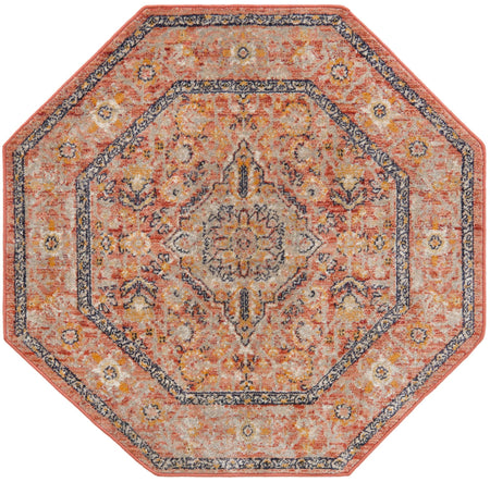 Seville Stripes Collection Area Rug - Cadiz (Brick Red)