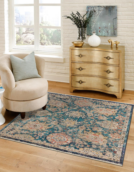 Seville Stripes Collection Area Rug -  Cordoba (Blue)