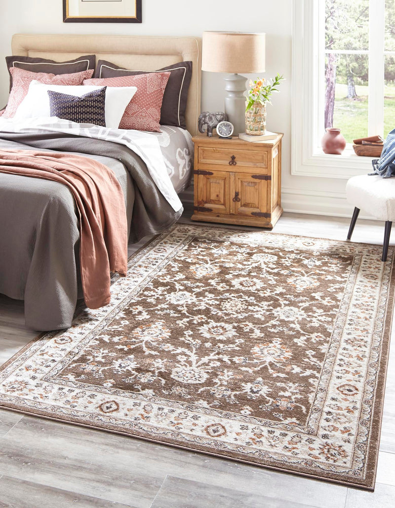 Savannah Elegance Collection Area Rug - Augusta (Brown) Rectangle Brown  lifestyle 2