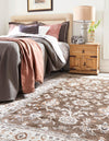 Savannah Elegance Collection Area Rug - Augusta (Brown) Rectangle Brown  lifestyle 3