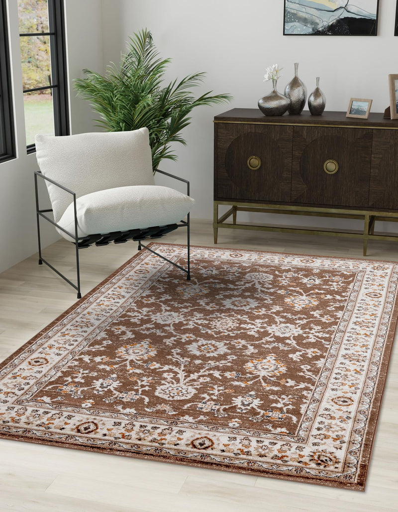 Savannah Elegance Collection Area Rug - Augusta (Brown) Rectangle Brown  lifestyle 6