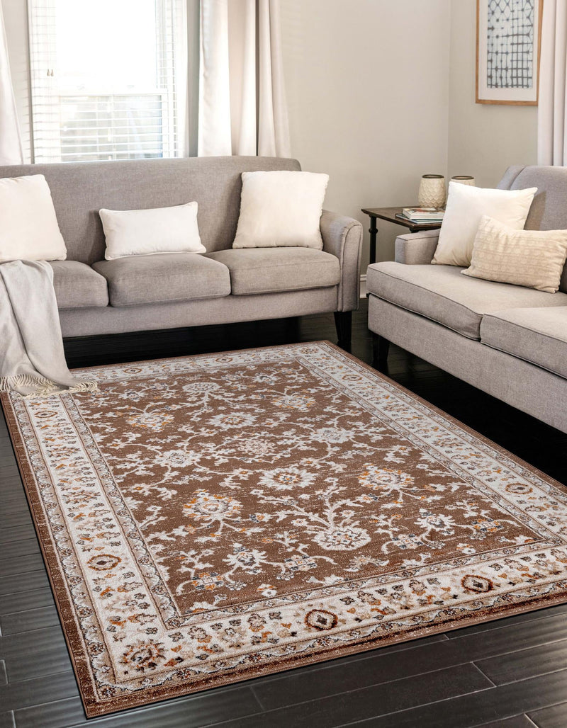 Savannah Elegance Collection Area Rug - Augusta (Brown) Rectangle Brown  lifestyle 7