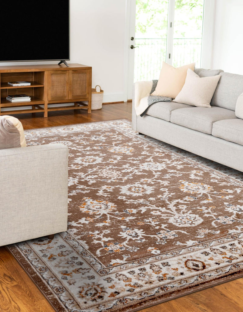 Savannah Elegance Collection Area Rug - Augusta (Brown) Rectangle Brown  lifestyle 10