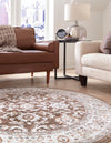 Savannah Elegance Collection Area Rug - Augusta (Brown) Round Brown  lifestyle 24