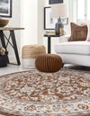 Savannah Elegance Collection Area Rug - Augusta (Brown) Round Brown  lifestyle 40