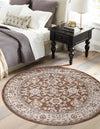 Savannah Elegance Collection Area Rug - Augusta (Brown) Round Brown  lifestyle 52