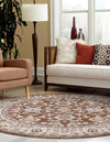 Savannah Elegance Collection Area Rug - Augusta (Brown) Round Brown  lifestyle 55