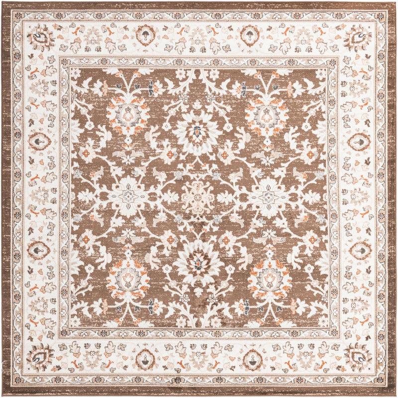 Savannah Elegance Collection Area Rug - Augusta (Brown) Square Brown  lifestyle 15