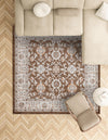 Savannah Elegance Collection Area Rug - Augusta (Brown) Square Brown  lifestyle 75