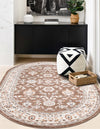 Savannah Elegance Collection Area Rug - Augusta (Brown) Oval Brown  lifestyle 41