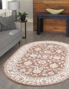 Savannah Elegance Collection Area Rug - Augusta (Brown) Oval Brown  lifestyle 47