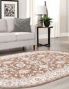 Savannah Elegance Collection Area Rug - Augusta (Brown) Oval Brown  lifestyle 59