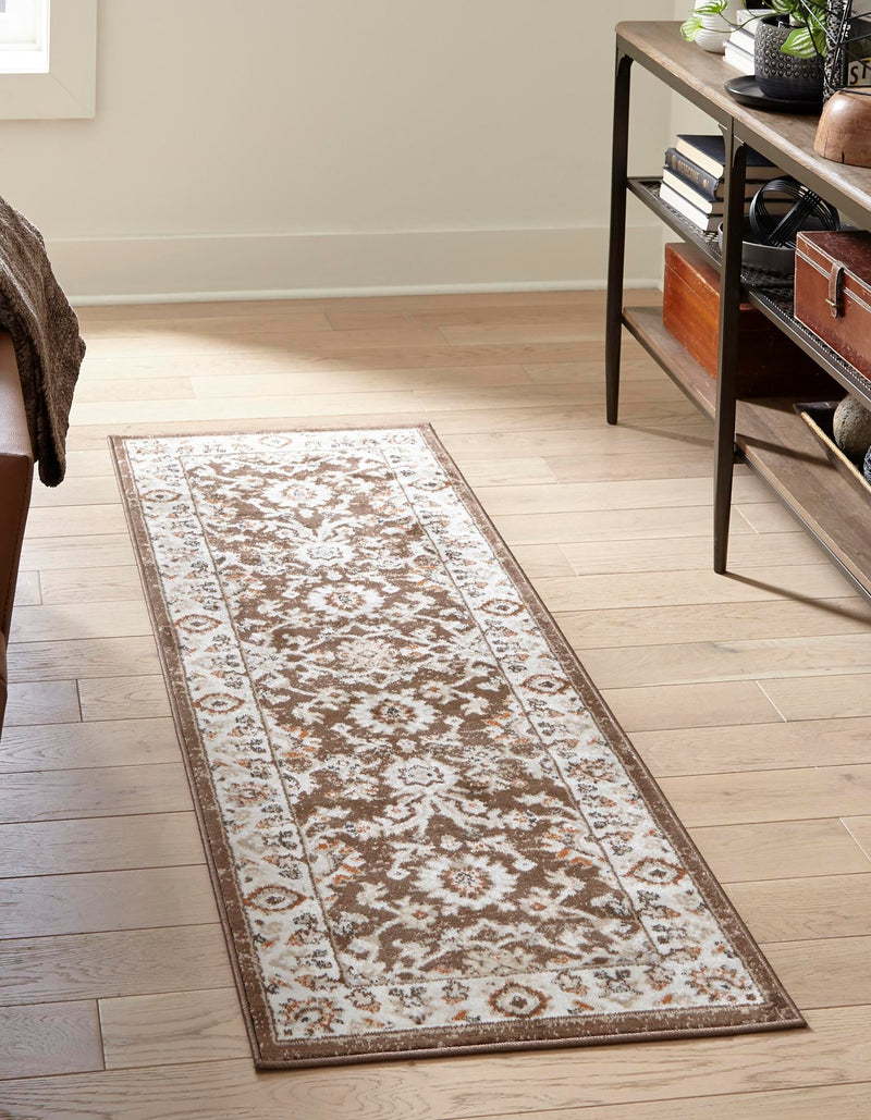 Savannah Elegance Collection Area Rug - Augusta (Brown) Runner Brown  lifestyle 23