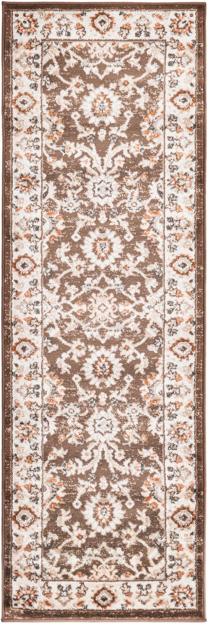 Savannah Elegance Collection Area Rug - Augusta (Brown) Runner Brown  lifestyle 18