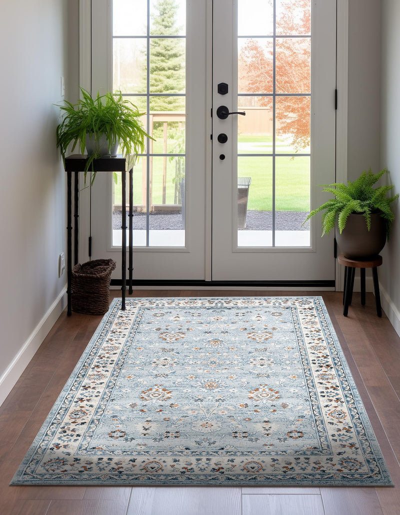 Savannah Elegance Collection Area Rug - Augusta (Aqua Blue) Rectangle Aqua Blue  lifestyle 5