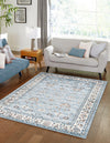 Savannah Elegance Collection Area Rug - Augusta (Aqua Blue) Rectangle Aqua Blue  lifestyle 9