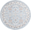 Savannah Elegance Collection Area Rug - Augusta (Aqua Blue) Round Aqua Blue  lifestyle 11