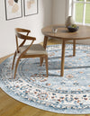 Savannah Elegance Collection Area Rug - Augusta (Aqua Blue) Round Aqua Blue  lifestyle 43