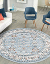 Savannah Elegance Collection Area Rug - Augusta (Aqua Blue) Round Aqua Blue  lifestyle 58