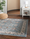 Savannah Elegance Collection Area Rug - Augusta (Aqua Blue) Square Aqua Blue  lifestyle 17