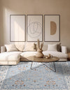 Savannah Elegance Collection Area Rug - Augusta (Aqua Blue) Square Aqua Blue  lifestyle 47