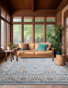 Savannah Elegance Collection Area Rug - Augusta (Aqua Blue) Square Aqua Blue  lifestyle 62