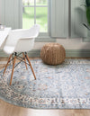 Savannah Elegance Collection Area Rug - Augusta (Aqua Blue) Oval Aqua Blue  lifestyle 18