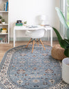 Savannah Elegance Collection Area Rug - Augusta (Aqua Blue) Oval Aqua Blue  lifestyle 23