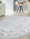 Savannah Elegance Collection Area Rug - Augusta (Aqua Blue) Oval Aqua Blue  lifestyle 62