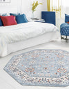 Savannah Elegance Collection Area Rug - Augusta (Aqua Blue) Octagon Aqua Blue  lifestyle 60