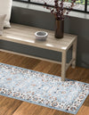 Savannah Elegance Collection Area Rug - Augusta (Aqua Blue) Runner Aqua Blue  lifestyle 48