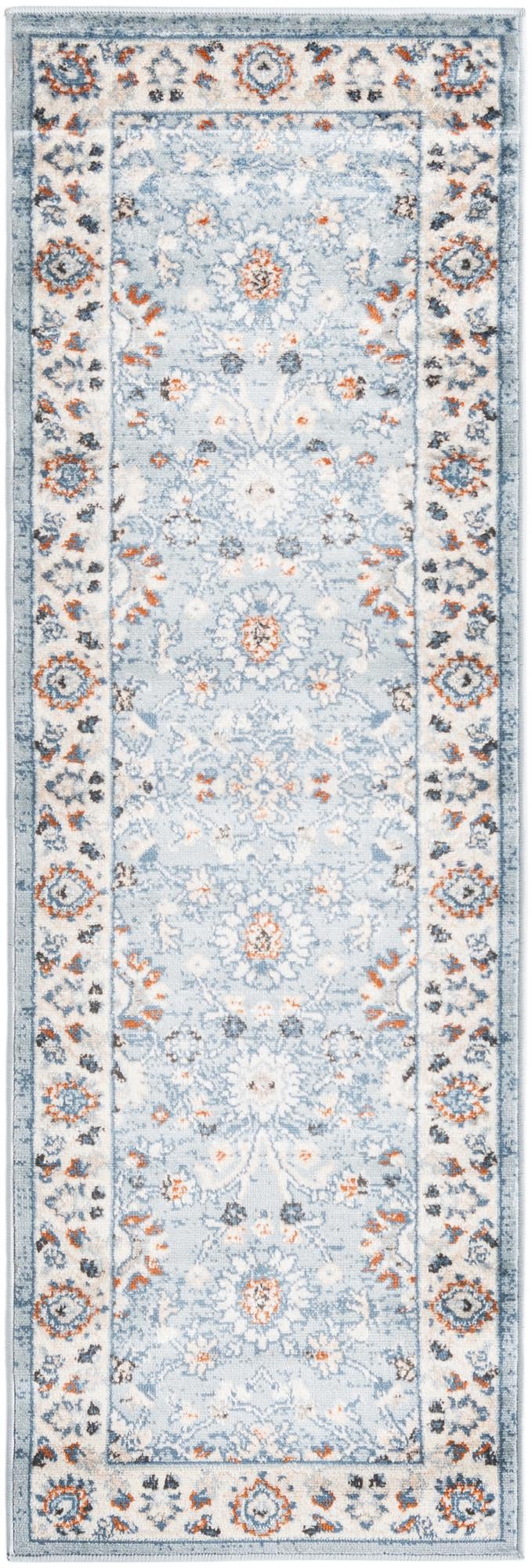 Savannah Elegance Collection Area Rug - Augusta (Aqua Blue) Runner Aqua Blue  lifestyle 15