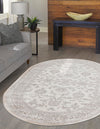 Savannah Elegance Collection Area Rug - Augusta (Ivory) Oval Ivory  lifestyle 42