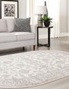 Savannah Elegance Collection Area Rug - Augusta (Ivory) Oval Ivory  lifestyle 54