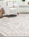 Savannah Elegance Collection Area Rug - Augusta (Ivory) Octagon Ivory  lifestyle 46